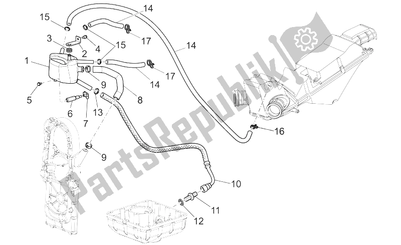 Toutes les pièces pour le Système De Soufflage du Moto-Guzzi Griso V IE 1100 2005