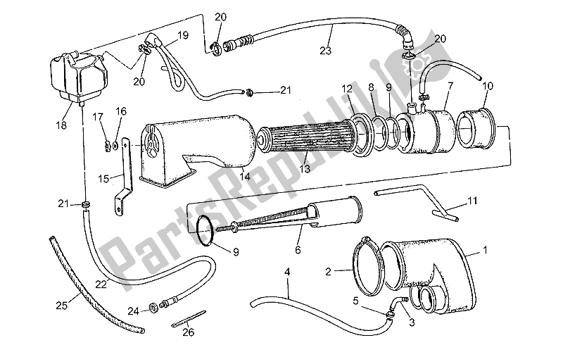 Toutes les pièces pour le Filtre à Air du Moto-Guzzi 35 Carabinieri PA 350 1990