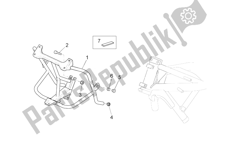 All parts for the Frame Ii of the Moto-Guzzi Norge 850 2007