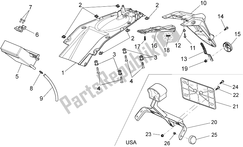 All parts for the Rear Body - Mudguard of the Moto-Guzzi Griso 1200 8V 2007