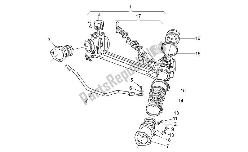 All parts for the Throttle Body of the Moto-Guzzi Sport Corsa 1100 1998