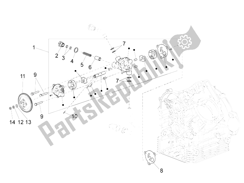 Toutes les pièces pour le La Pompe à Huile du Moto-Guzzi California 1400 Touring SE ABS 2015