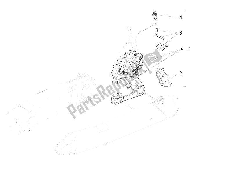 All parts for the Rear Brake Caliper of the Moto-Guzzi California 1400 Touring ABS 2012