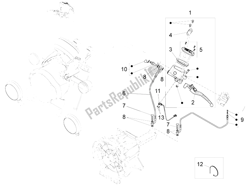 All parts for the Clutch Control of the Moto-Guzzi California 1400 Touring ABS 2012