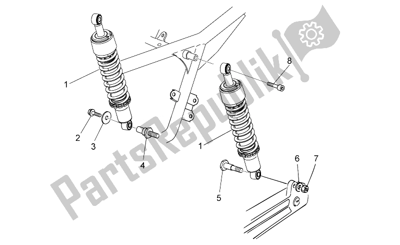 All parts for the Rear Shock Absorber of the Moto-Guzzi V7 Stone 750 2014