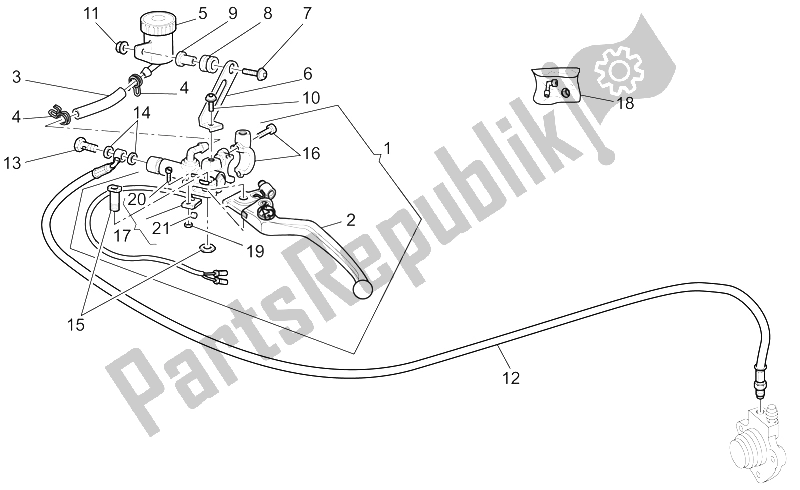 Toutes les pièces pour le Commande D'embrayage Complète du Moto-Guzzi V 11 CAT 1100 2003