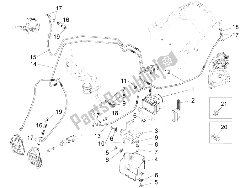 All parts for the Abs Brake System of the Moto-Guzzi Audace 1400 2015