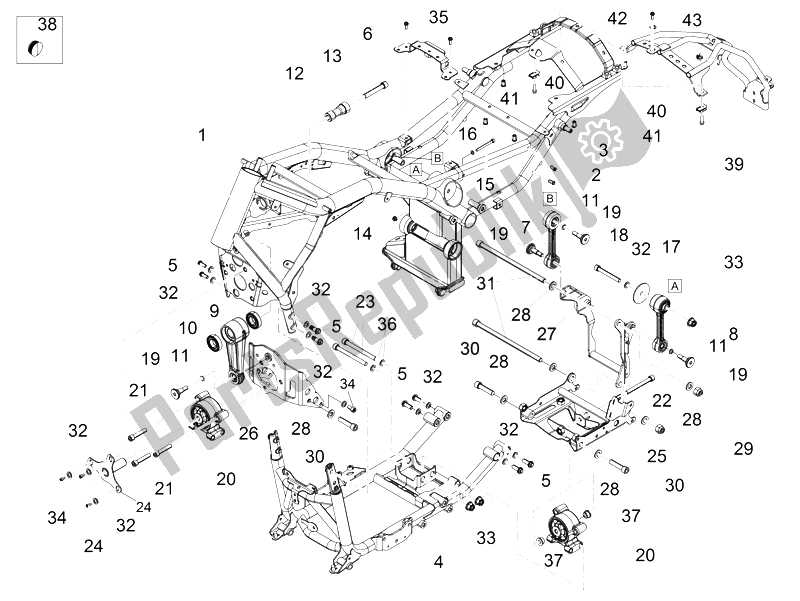 All parts for the Frame of the Moto-Guzzi Eldorado 1400 2015