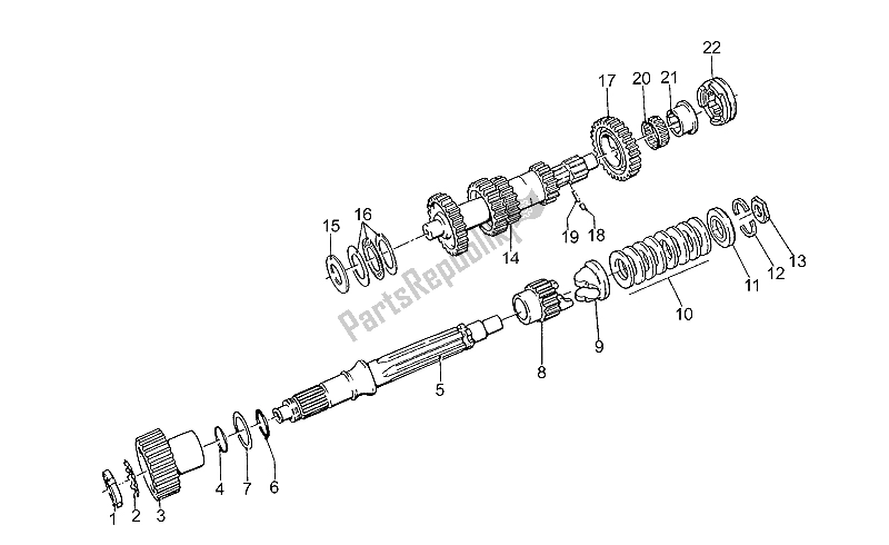 All parts for the Gear Box of the Moto-Guzzi Sport Corsa 1100 1998