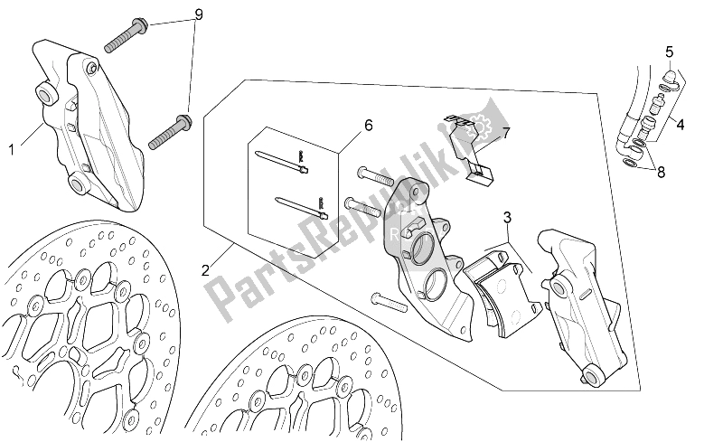 Toutes les pièces pour le étrier De Frein Avant du Moto-Guzzi Stelvio 1200 8V STD NTX 2011