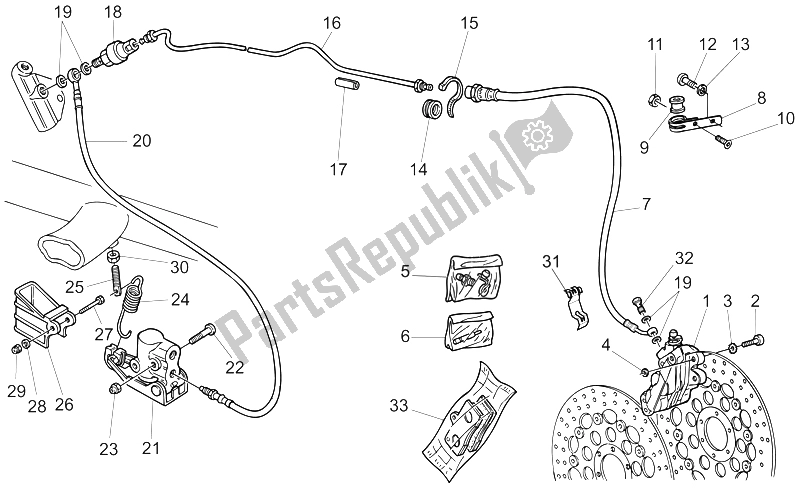 Todas as partes de Sistema De Freio Dianteiro Lh do Moto-Guzzi California Special Sport AL PI 1100 2002