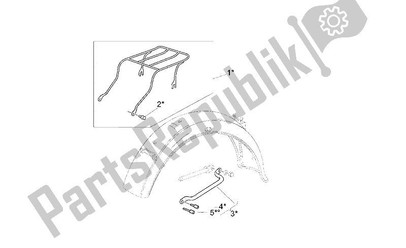 All parts for the Small Optional Luggage Rack of the Moto-Guzzi California Jackal 1100 1999