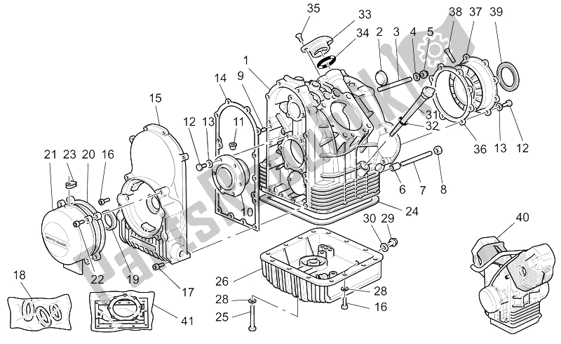 Todas las partes para Caja Del Cigüeñal de Moto-Guzzi California Stone Metal PI 1100 2002