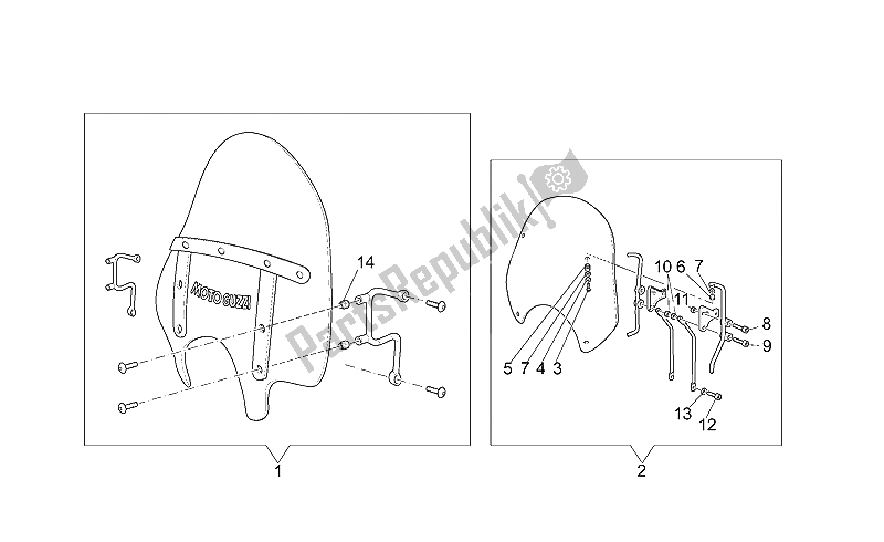 Toutes les pièces pour le Pare-brise du Moto-Guzzi California Stone 1100 2001