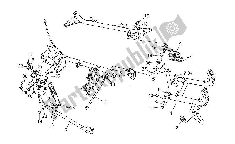 Toutes les pièces pour le Des Stands du Moto-Guzzi California EV V 11 USA 1100 1997