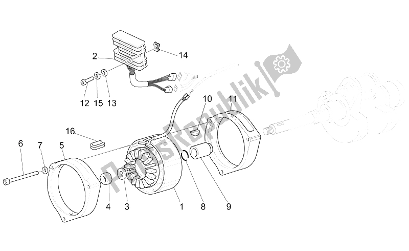 Todas las partes para Generador - Regulador de Moto-Guzzi California Alum TIT PI CAT 1100 2003