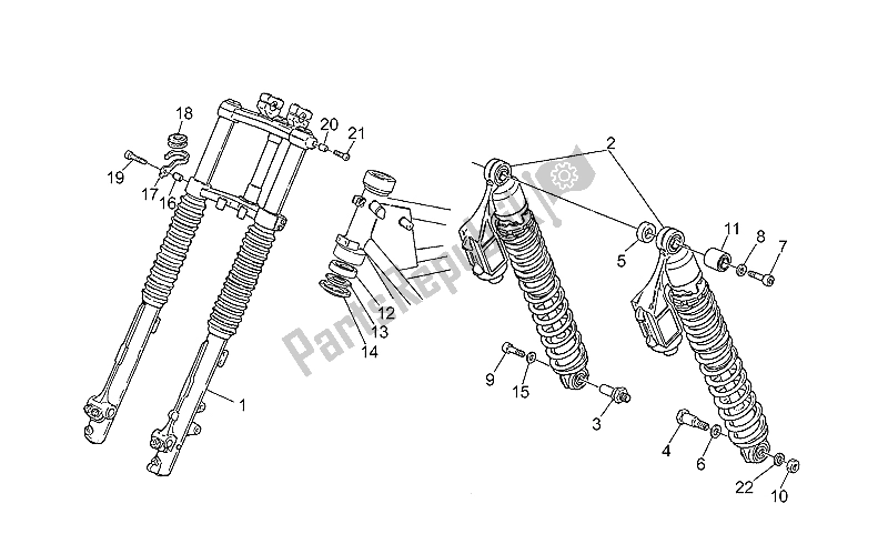 All parts for the Front/rear Shock Absorber of the Moto-Guzzi NTX 650 1987