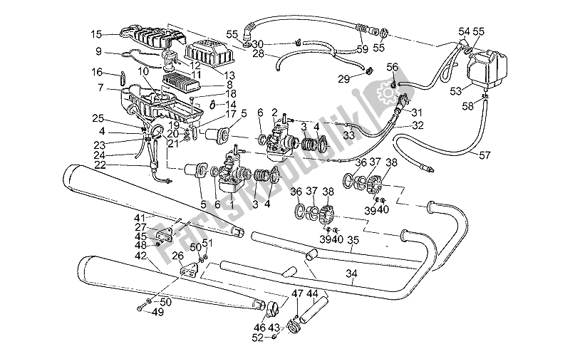 Todas las partes para Suministro De Combustible-escape de Moto-Guzzi V 65 Custom 650 1985