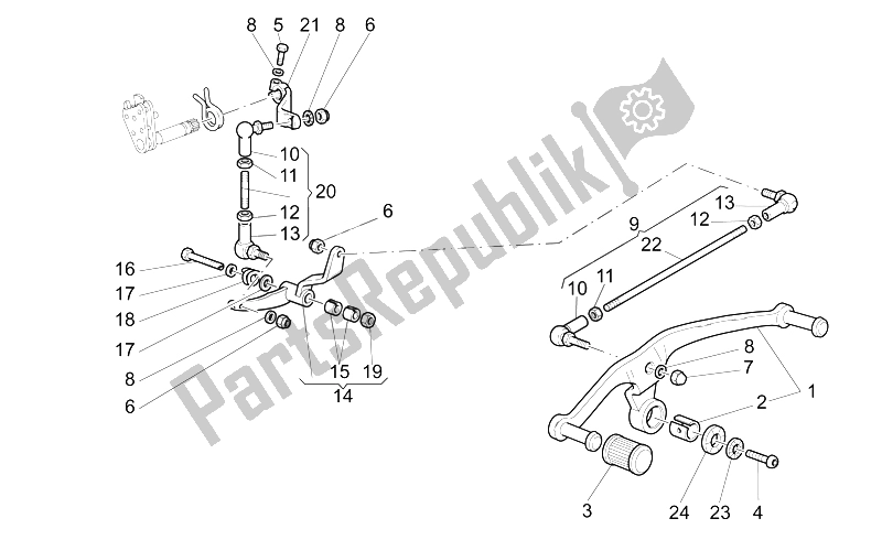 Toutes les pièces pour le Levier du Moto-Guzzi California EV Touring PI 1100 2002