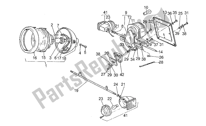 Todas as partes de Farol do Moto-Guzzi V 65 Custom 650 1985