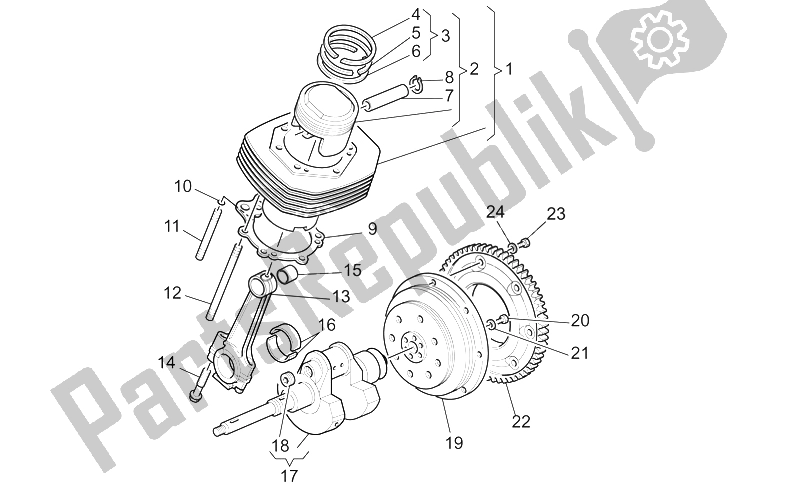 All parts for the Crankshaft Cpl. Of the Moto-Guzzi V 11 LE Mans 1100 2002