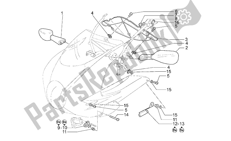 Toutes les pièces pour le Miroir Le Mans Rh / Lh du Moto-Guzzi V 11 LE Mans Sport Naked 1100 2001