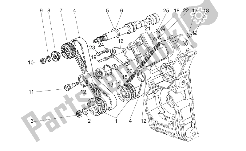 Alle onderdelen voor de Timing Systeem I van de Moto-Guzzi MGS 01 Corsa 1200 2004