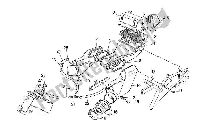 Toutes les pièces pour le Filtre à Air du Moto-Guzzi Daytona Racing 1000 1996