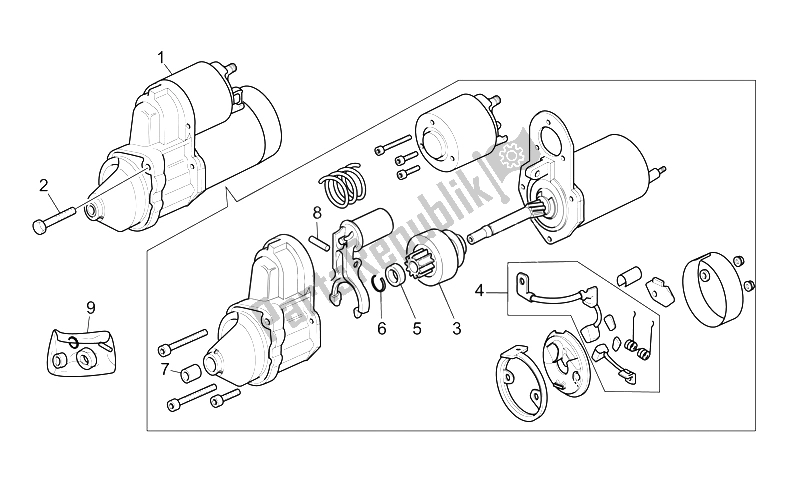 Alle onderdelen voor de Startmotor van de Moto-Guzzi California EV PI CAT 1100 2003