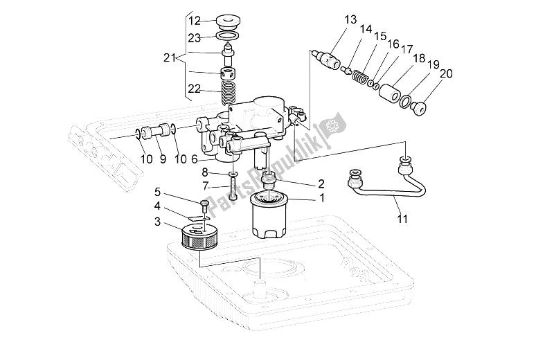 All parts for the Oil Filter of the Moto-Guzzi V 11 LE Mans 1100 2002