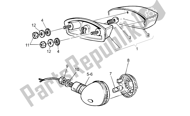 Toutes les pièces pour le Feux Arrière du Moto-Guzzi Nevada Base Club 750 2002