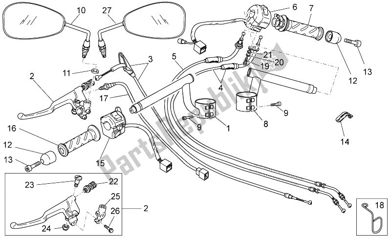 Toutes les pièces pour le Guidon - Commandes du Moto-Guzzi V7 Racer 750 2014