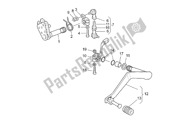 Toutes les pièces pour le Levier du Moto-Guzzi Quota ES 1100 1998