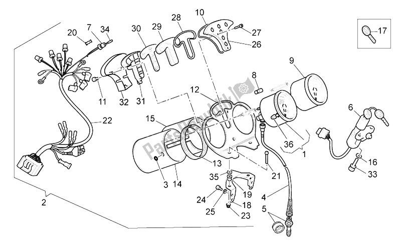 All parts for the Dashboard of the Moto-Guzzi California Black Eagle 1100 2009