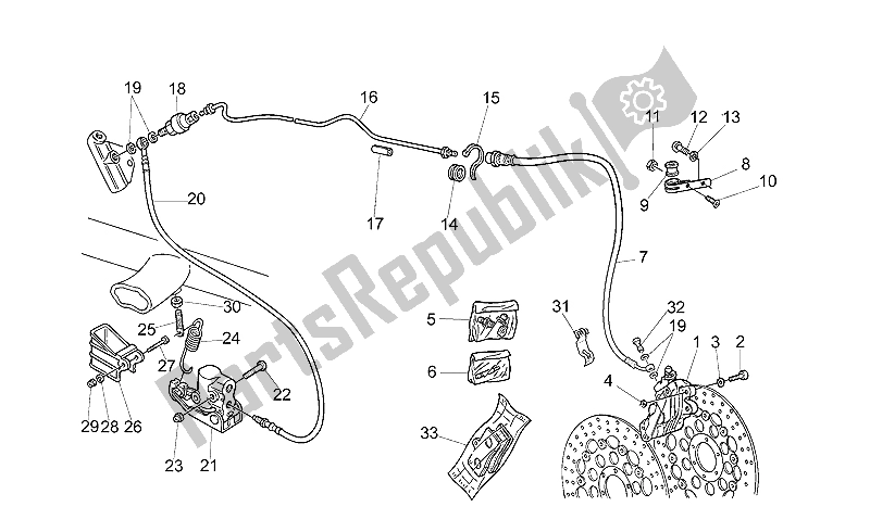 Alle onderdelen voor de Achter Remsysteem van de Moto-Guzzi California Special Sport 1100 2001