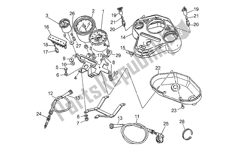 All parts for the Dashboard of the Moto-Guzzi Targa 750 1990