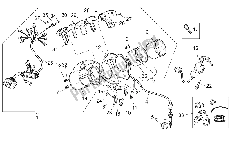 Toutes les pièces pour le Tableau De Bord du Moto-Guzzi V 11 CAT 1100 2003