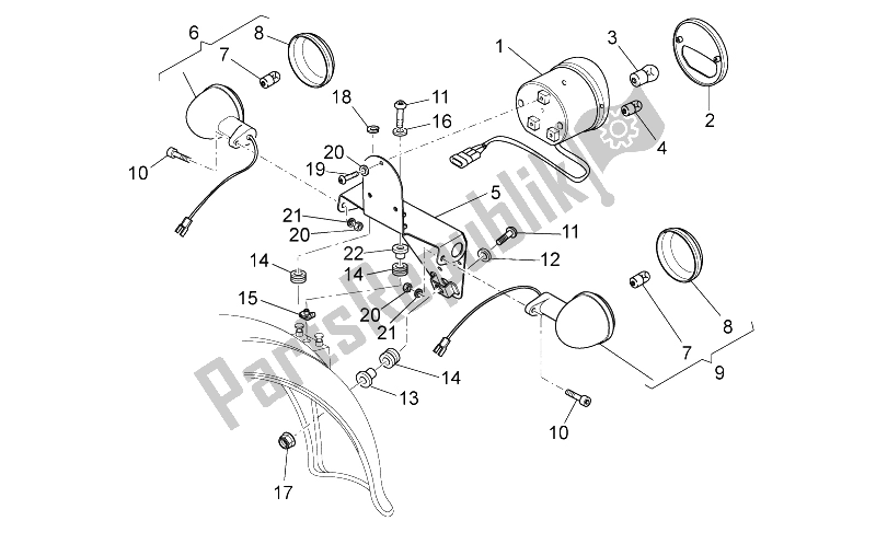 Todas las partes para Luces Traseras de Moto-Guzzi California Black Eagle 1100 2009