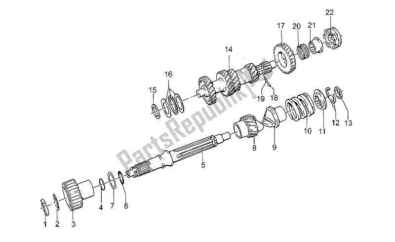 Tutte le parti per il Riduttore del Moto-Guzzi S 1000 1989 Tutte le parti per il Riduttore del Moto-Guzzi S 1000 1989