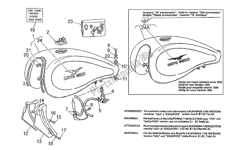 Toutes les pièces pour le Réservoir D'essence du Moto-Guzzi California 1100 1994