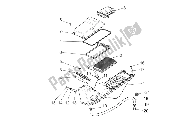 Tutte le parti per il Air Box del Moto-Guzzi Griso S E 1200 8V 2015