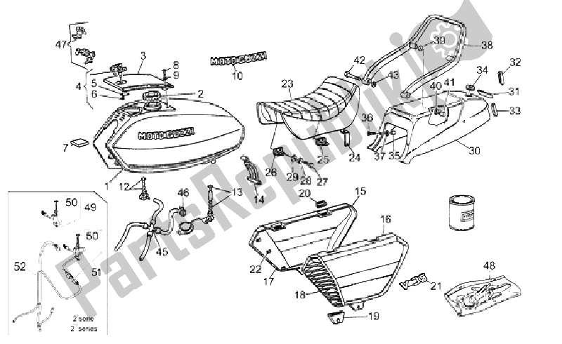 Todas las partes para Cuerpo de Moto-Guzzi V 35 Carabinieri PA 350 1992