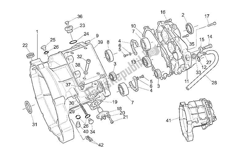 Toutes les pièces pour le Cage De Transmission du Moto-Guzzi Quota ES 1100 1998