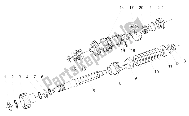 Tutte le parti per il Albero Dell'ingranaggio Primario del Moto-Guzzi California Stone Touring PI CAT 1100 2003