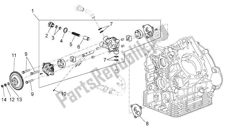 Toutes les pièces pour le La Pompe à Huile du Moto-Guzzi Norge 1200 IE 8V Polizia Stradale 2014