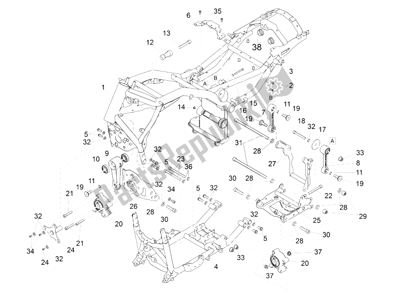 Alle onderdelen voor de Kader van de Moto-Guzzi California 1400 Touring SE ABS 2015