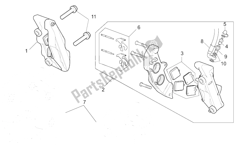 Tutte le parti per il Pinza Freno Anteriore del Moto-Guzzi MGS 01 Corsa 1200 2004