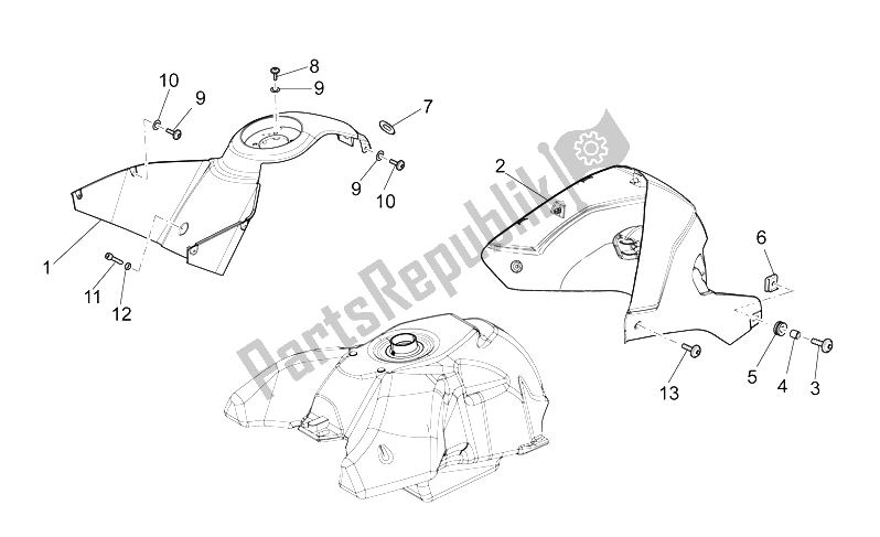 Toutes les pièces pour le Corps Central du Moto-Guzzi Stelvio 1200 2008