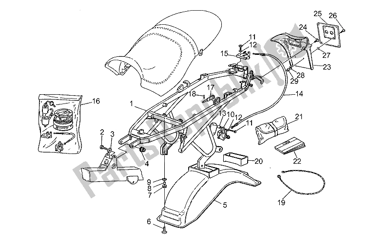 Toutes les pièces pour le Carrosserie Arrière - Carénage Arrière du Moto-Guzzi V 10 Centauro 1000 1997