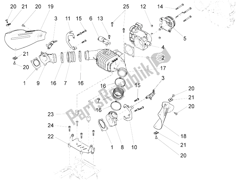Wszystkie części do Korpus Przepustnicy Moto-Guzzi Eldorado 1400 2015